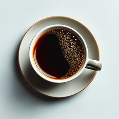 a cup of black coffee, on a white background. Generate Ai