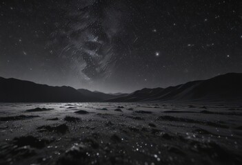Starry night, infinite black, diamond dust scattered across velvet ,  glitter,  dark matter