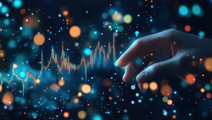 Hand Touching Digital Stock Market Graph