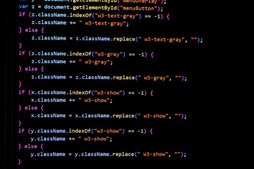 Programming coding screen, web developer coding screen