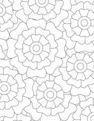 Abstract-Flowers Coloring Book Cover Pages