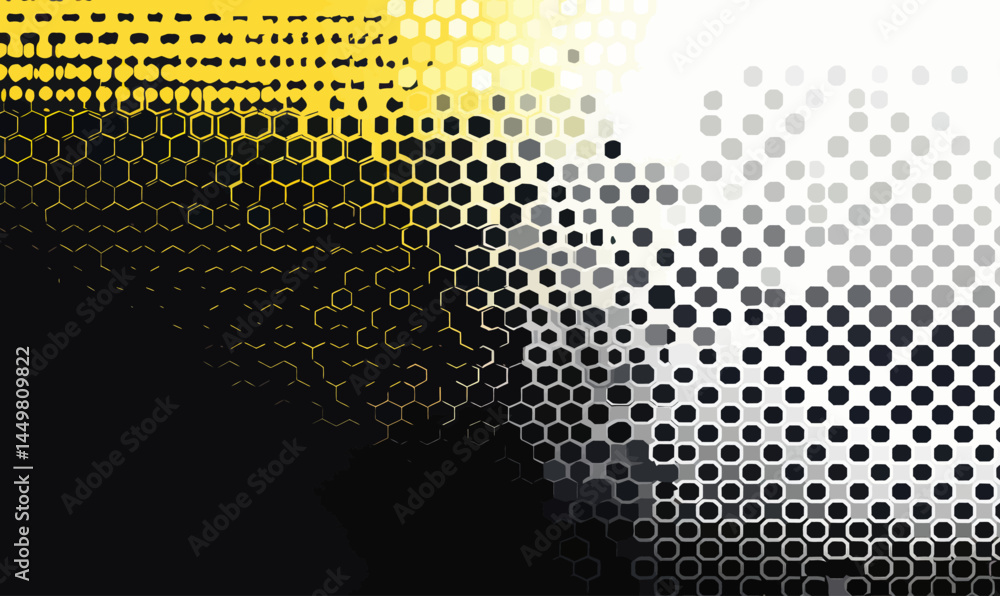 Aufkleber dynamic hexagon honeycomb halftone gradient vector for modern designs