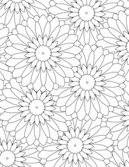 Abstract-Flowers Coloring Book Cover Pages