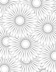 Abstract-Flowers Coloring Book Cover Pages
