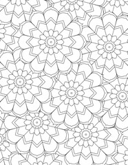 Abstract-Flowers Coloring Book Cover Pages
