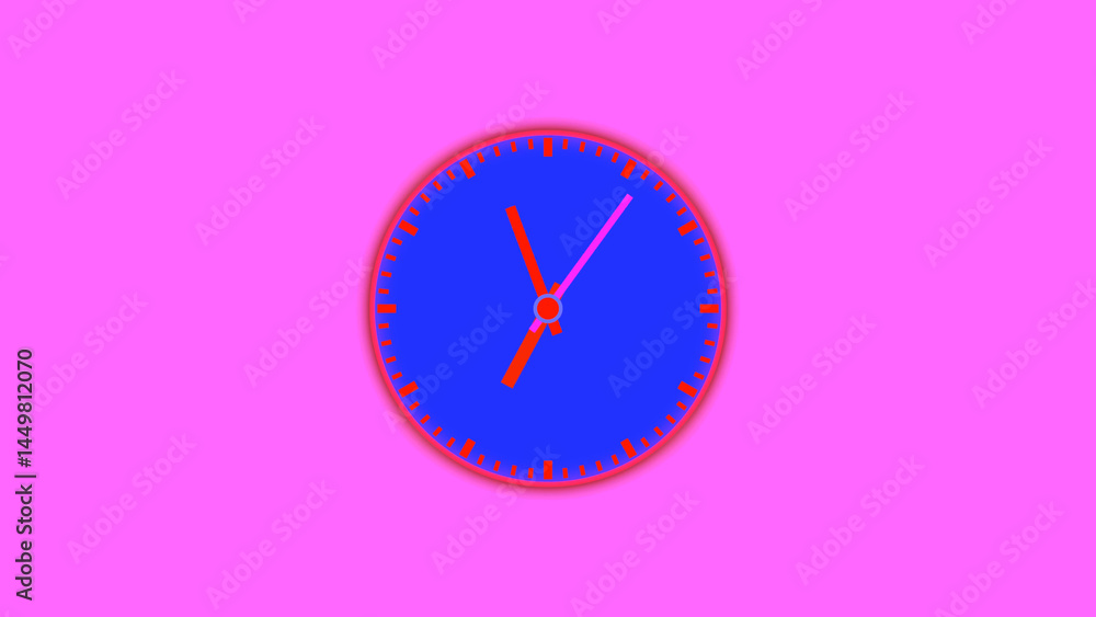 Poster analog clock face with alarm timer illustration background.