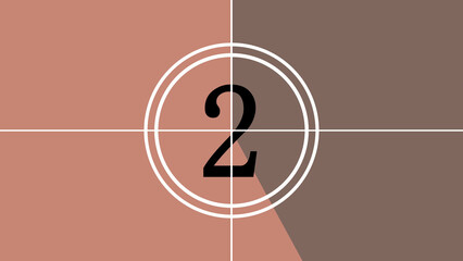 Film countdown illustration on retro looking number in old movie background.