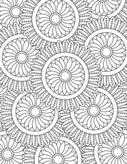 Abstract-Flowers Coloring Book Cover Pages