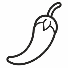 Chilli Pepper outline icon on white background
