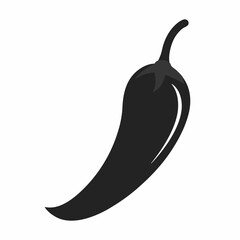 Chilli Pepper silhouette icon on white background

