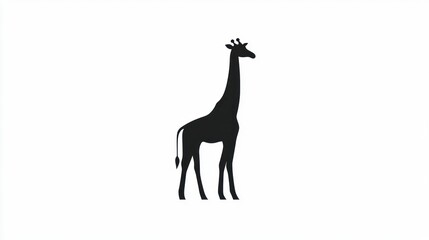 Fototapeta premium Silhouette of a giraffe against white background. Possible use educational material