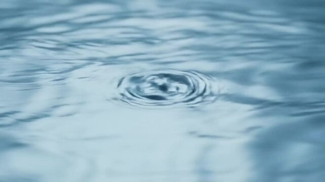 Ripples and Water Drops Creating Motion on a Clear Surface