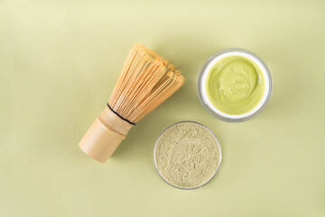 Matcha Skincare Cosmetics Background
