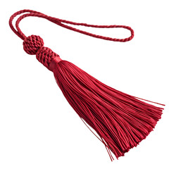 Red Tassel Decorative Cord Tassel Curtain Tieback Handmade Tassel Craft Supply Macrame Tassel isolated on transparent background