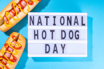 National Hot Dogs day background