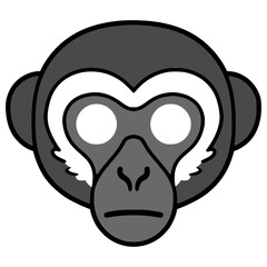 gibbon animal mask party carnival celebration birthday flat color vector illustration template design