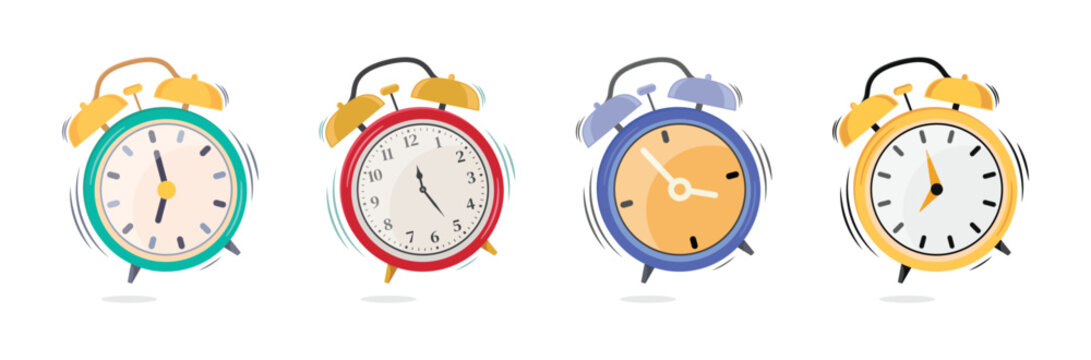 Alarm Clock Set Collection Vector Design