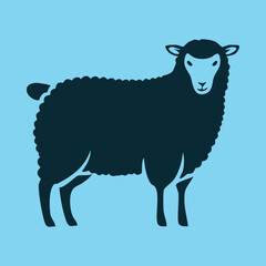 Sheep silhouette flat style vector