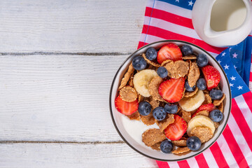 july 4th breakfast flakes bowl