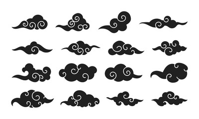 Chinese Cloud Black Vector Design