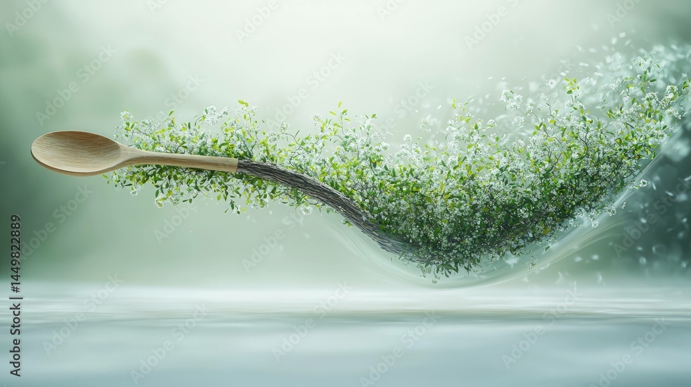 Poster abstract green background with soft focus and blurred texture