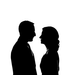 Man and woman couple lovers silhouette isolated. vector illustration