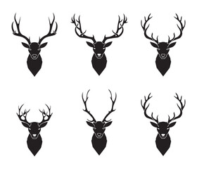 Deer Head Black Silhouette Vector Icon