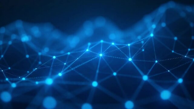  glowing blue  network of intercon