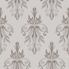 Damask style colorful pattern, grey, brown colors. Seamless floral pattern-706.