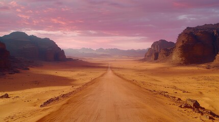 Fototapeta premium Blurred rural road through peaceful landscape