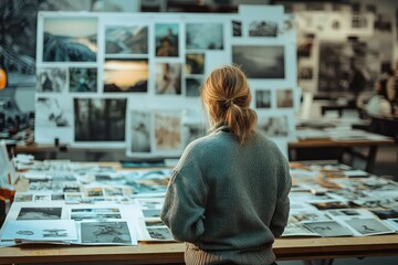 studio creative team planning a photoshoot concept Clean mood boards