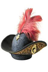 Isolated Historical Hat with Red Feather