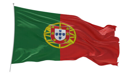 portugal flag waving isolated on transparent png
