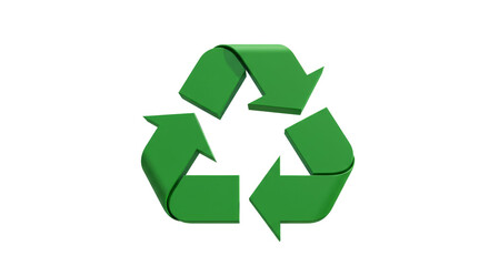 Fototapeta premium Green recycle symbol against stark backdrop