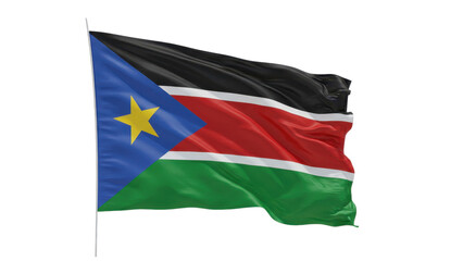 Obraz premium south sudan flag waving isolated on transparent png