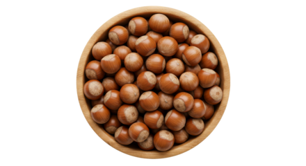 Hazelnuts fill wooden bowl Nutty bounty