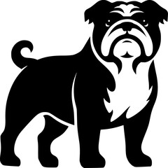 Bold Black and White Bulldog Silhouette