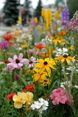 Obraz premium Vibrant Wildflowers Blooming in Spring Garden - National Public Gardens Week