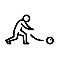 bowling outline icon. figure stick playing sport line art illustration.