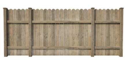 Wooden fence with scalloped edges