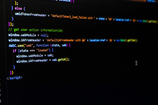 Programming code abstract screen of software developer. Computer script