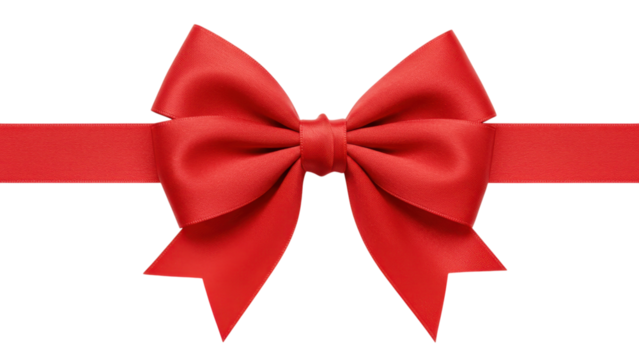 red ribbon bow isolated on transparent png