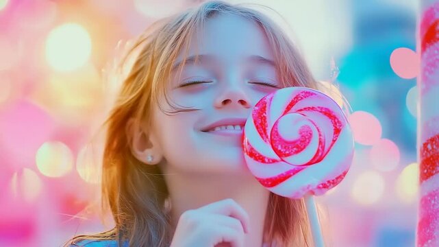 Child enjoying a lollipop