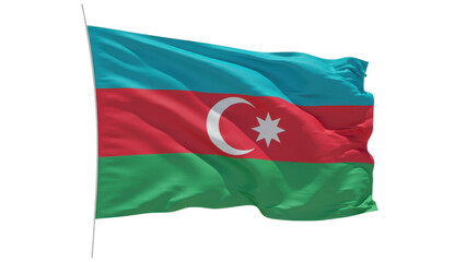 Naklejka premium azerbaijan flag waving in wind isolated on transparent png