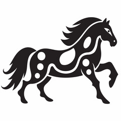 Fototapeta premium Majestic black stylized horse design elegant equine art bold graphic simple monochrome clean lines powerful silhouette