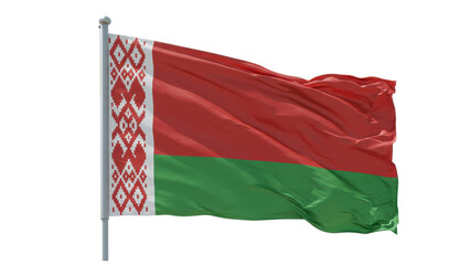 belarus flag waving in wind isolated on transparent png