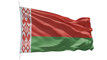 belarus flag waving in wind isolated on transparent png