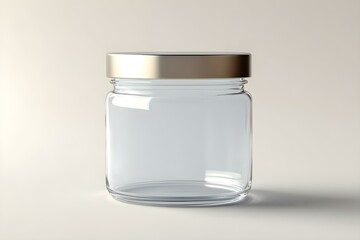 Minimalist Elegance: A Clear Glass Jar with Metallic Lid
