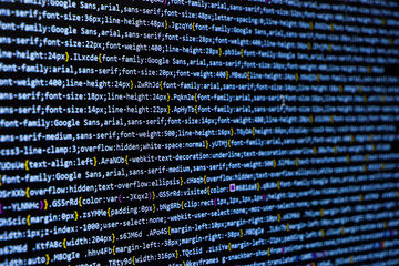 Programming coding screen, web developer coding screen