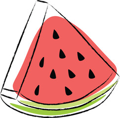 Hand-Drawn Watermelon Slice: Summer Vibes